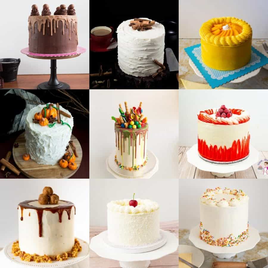 A Collage of cakes for flavor ideas. 