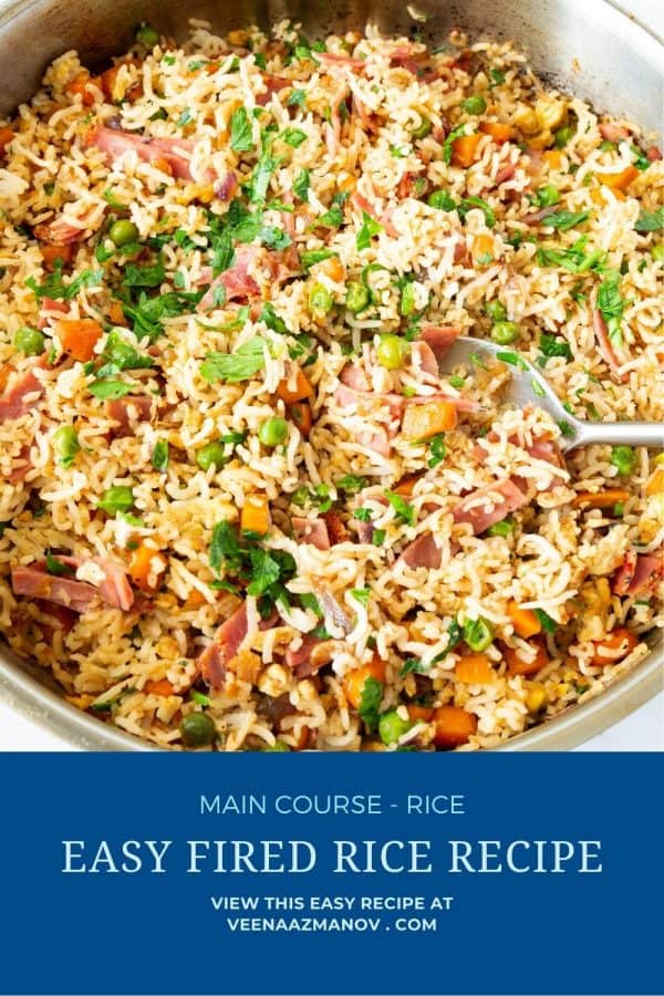 Pinterest image for Fried Asian Rice.