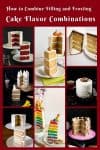 A collage of cakes decorated with different buttercream flavors.