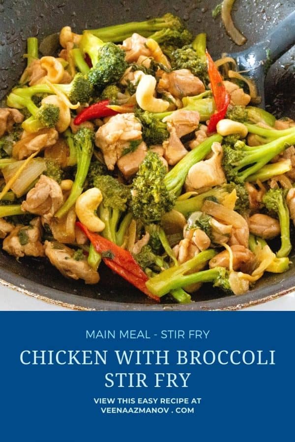 Pinterest image for broccoli and chicken stir fry.