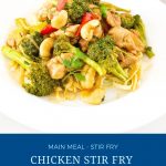 Pinterest image for broccoli and chicken stir fry.
