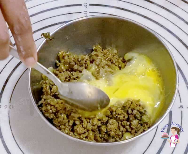 Add egg to the ground beef