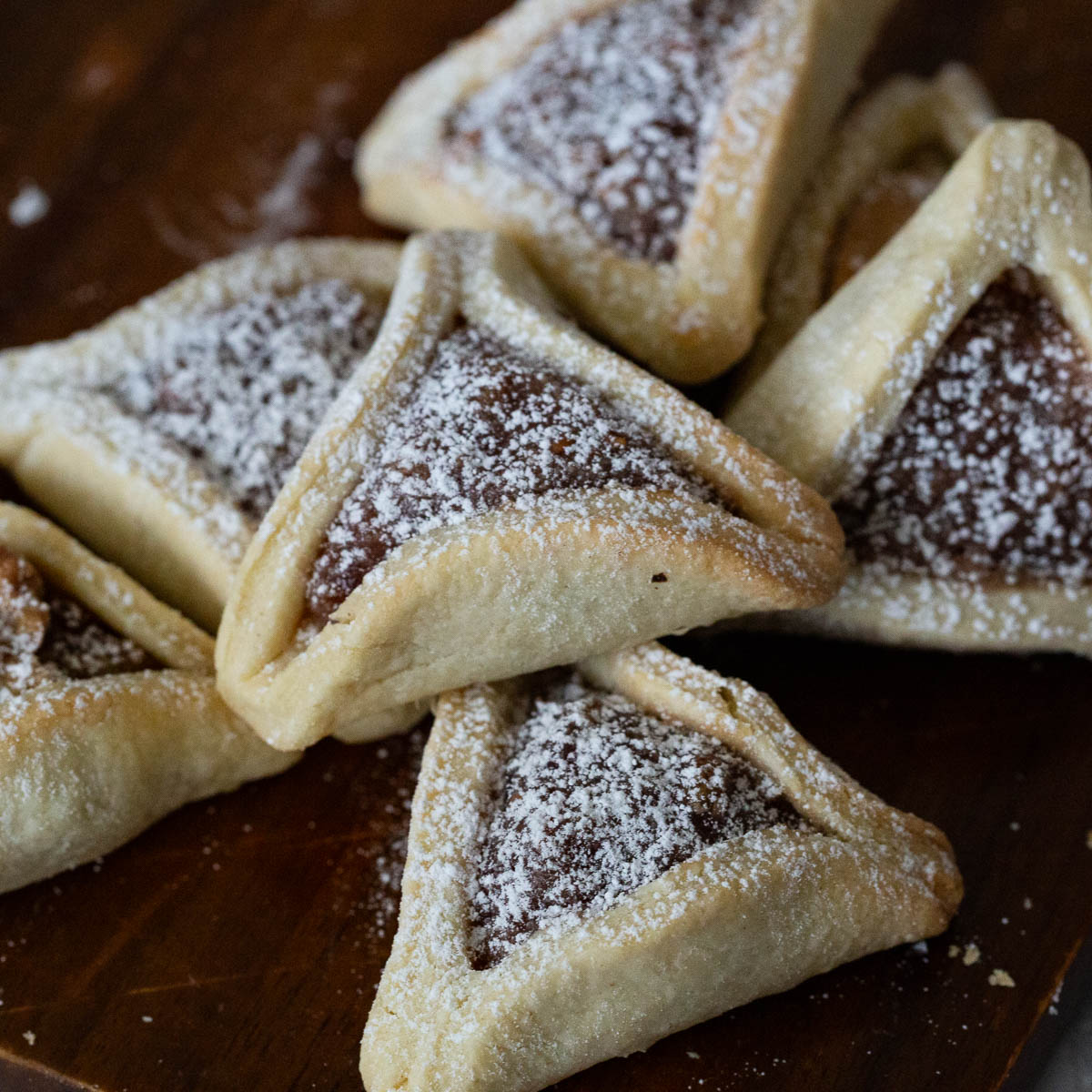 Peanut Butter purim cookies on the table.