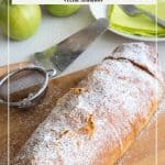 Pinterest image for strudel with apples.