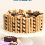 Pinterest image for flourless chocolate cake.