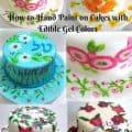A collage of hand painted cakes.