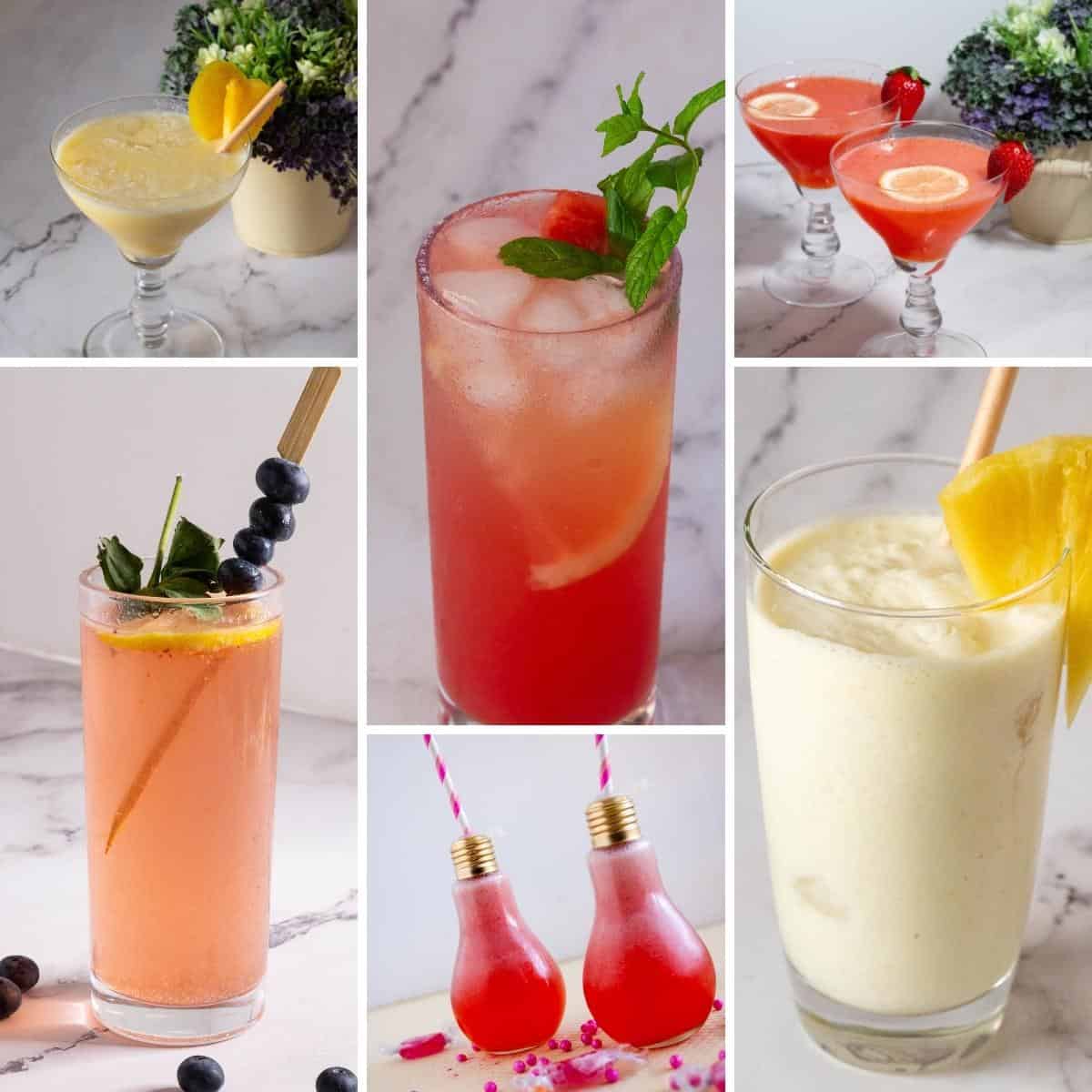 A collage with cocktails.