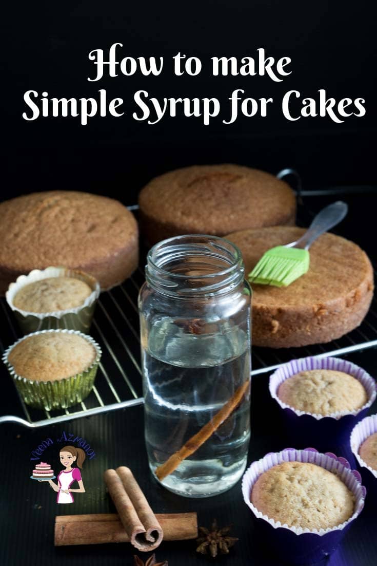 A jar of simple syrup for cakes.
