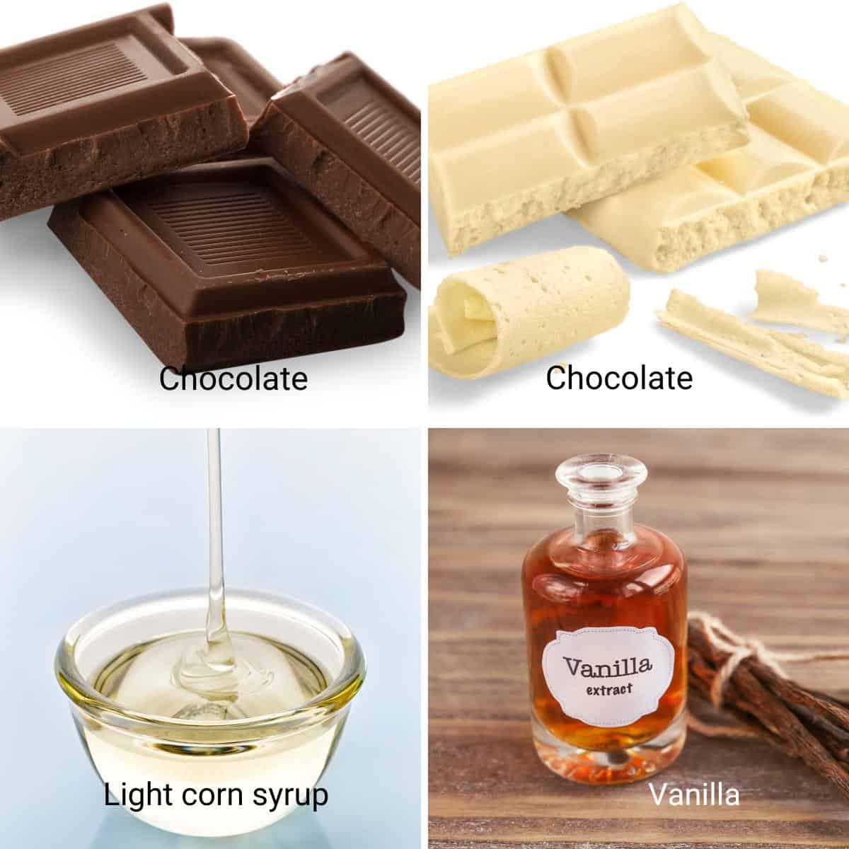Ingredients for making modeling chocolate.