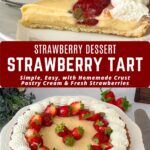 Pinterest image for Strawberry Tart with Pastry Cream.