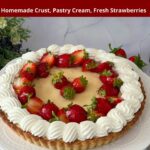Pinterest image for Strawberry Tart with Pastry Cream.