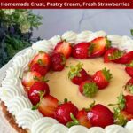 Pinterest image for Strawberry Tart with Pastry Cream.