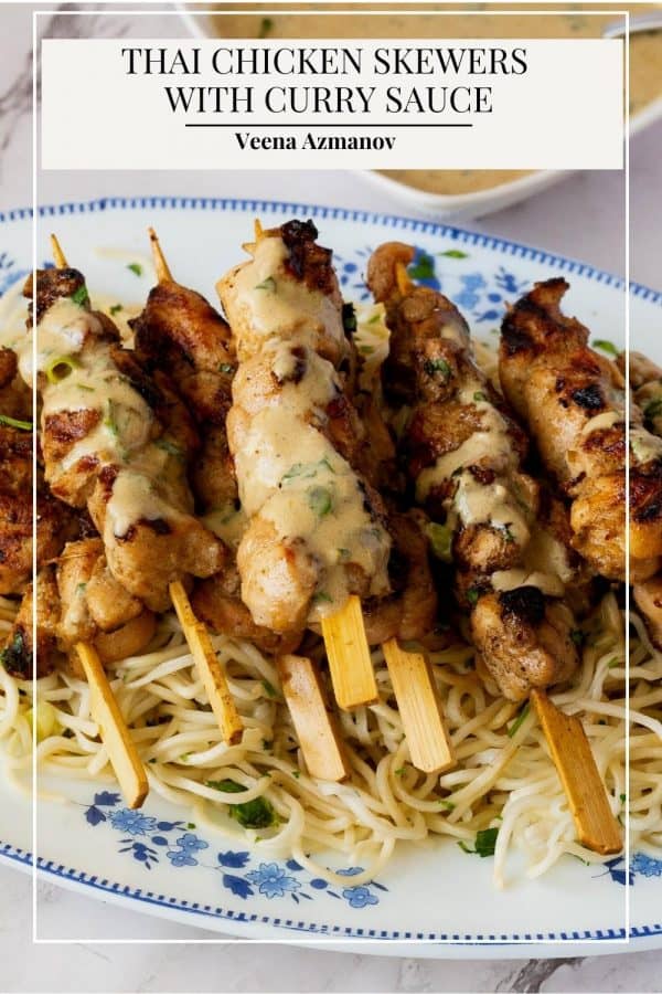 Pinterest image for chicken skewers.