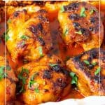 Pinterest image for chicken thigh with curry spice.