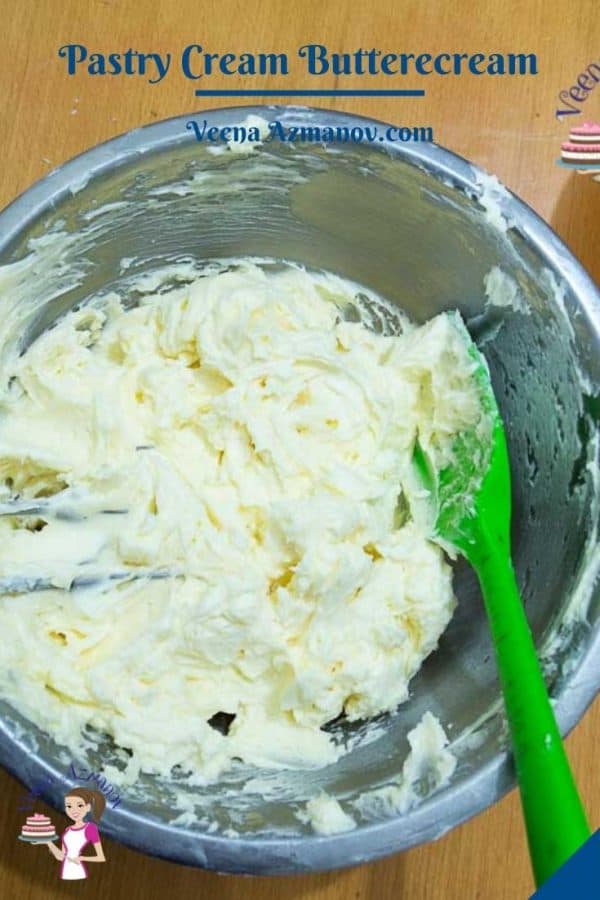 Pinterest image for Pastry Cream Frosting.