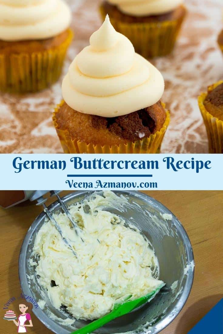 Pinterest image for German Custard Based Buttercream.