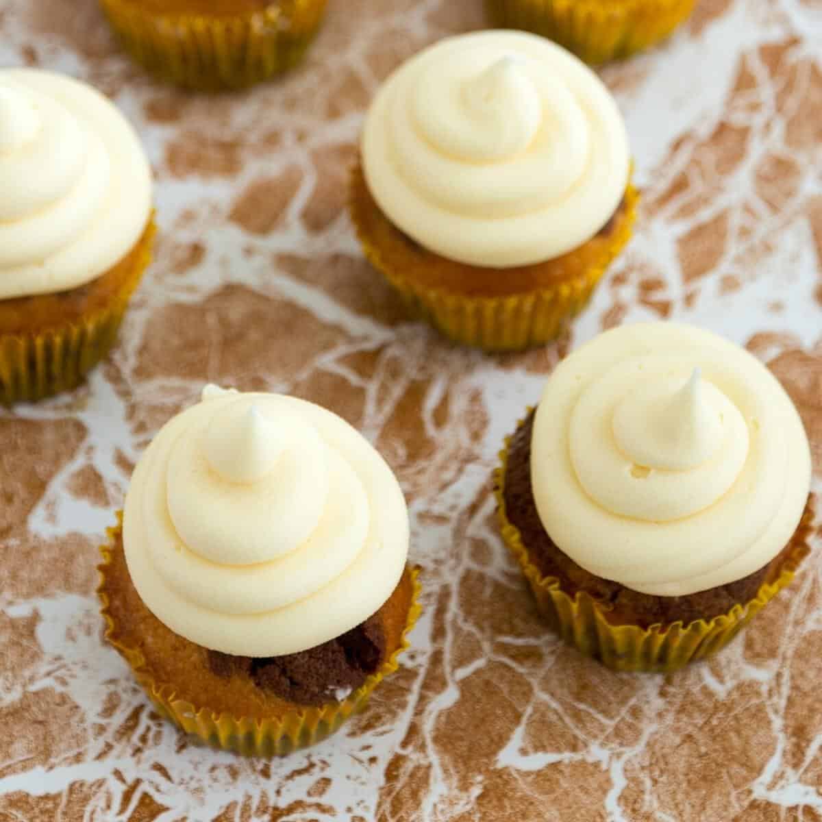 Pastry Cream Frosting on cupcakes