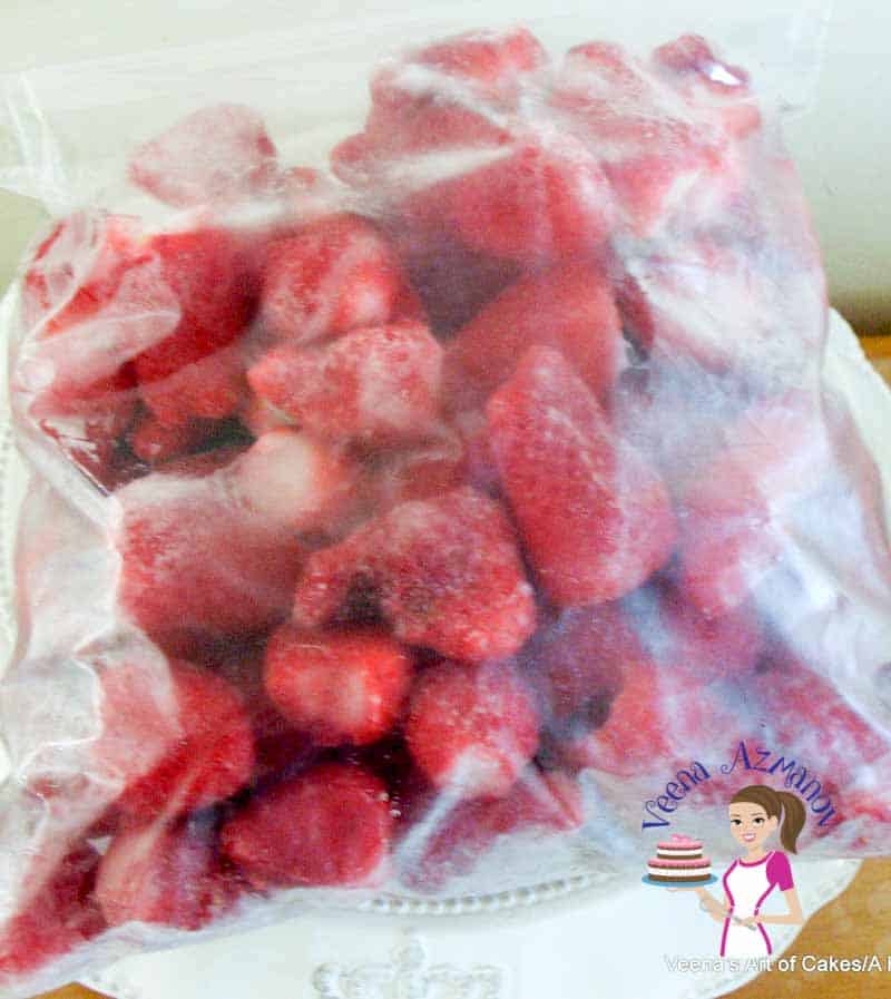 Strawberries in a ziplock bag.