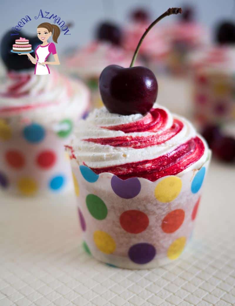 A close up of a decorated cupcake.