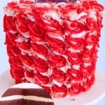 Pinterest image for red velvet cake.