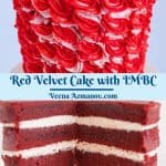Pinterest image for velvet red cake.