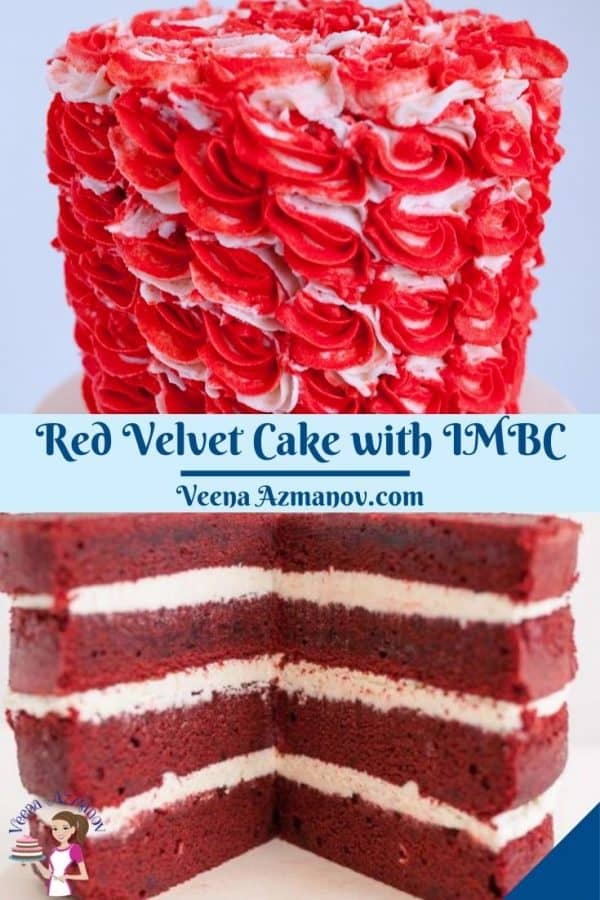 Pinterest image for velvet red cake.