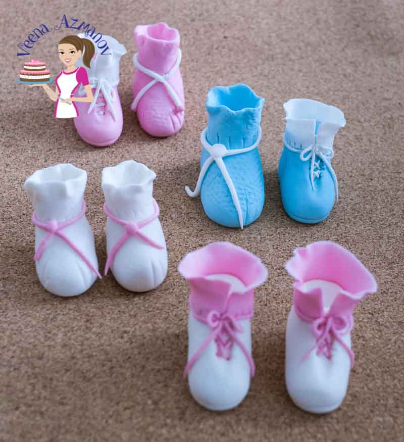 There is nothing more cuter than a little Baby Booties Baby Shoes cake toppers on a baby shower cake. In this video I show you how to make these cute and adorable baby booties and baby shoes without any cutter, templates or special equipment.