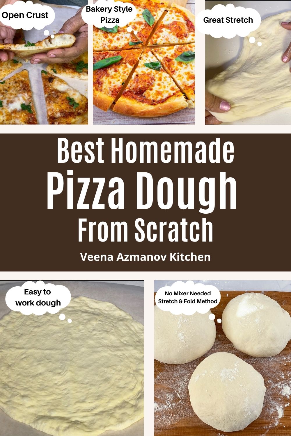 Pinterest image for Pizza dough to use on the same day.
