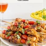 Pinterest image for middle eastern kebabs with chicken.