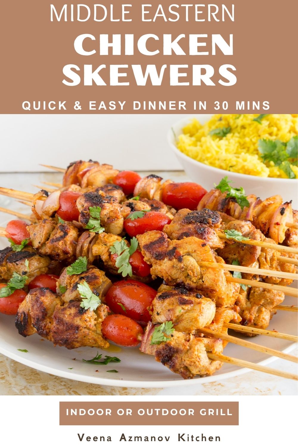 Chicken kebabs Pinterest image.