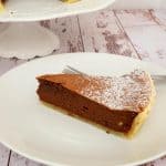 A slice of baked souffle tart.