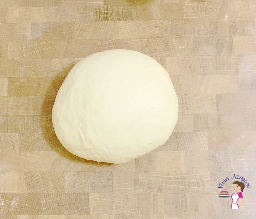 A ball of pizza dough.