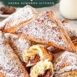 Pinterest image for Nutella Puff Pastries - Just 2 ingredients.