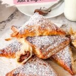 Pinterest image for Nutella Puff Pastries - Just 2 ingredients.