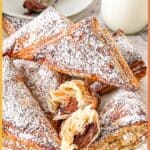 Pinterest image for Nutella Puff Pastries - Just 2 ingredients.