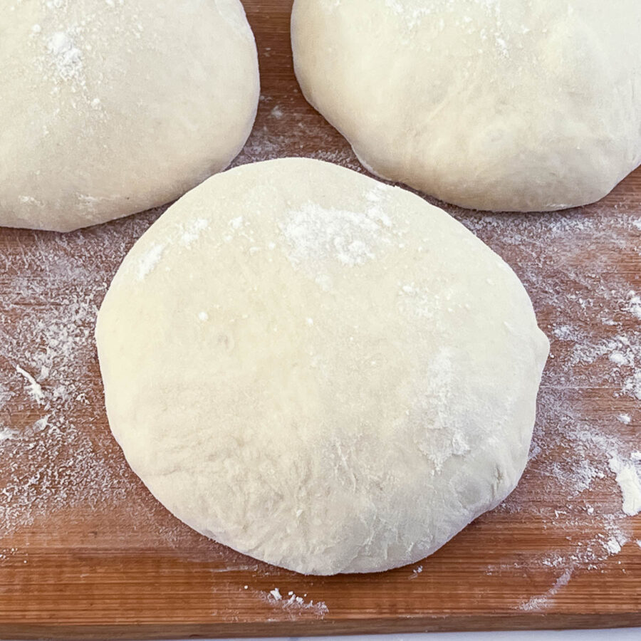 homemade pizza with golden crust baked in home oven