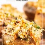 Pinterest image for Breadcrumb Stuffed Mushrooms.