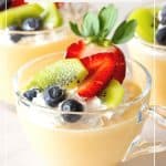 Pinterest image for vanilla pudding recipe.