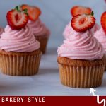 Pinterest image for Fresh Strawberry Cupcakes with Frosting.