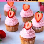 Pinterest image for Fresh Strawberry Cupcakes with Frosting.