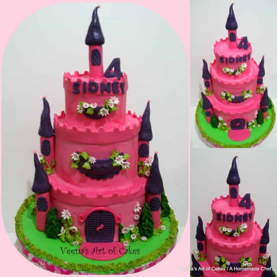 Buttercream Castle Cake with Princess Cupcakes