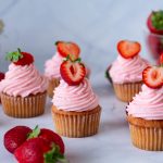 Pinterest image for Fresh Strawberry Cupcakes with Frosting.