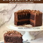 Pinterest image for One Bowl Chocolate Cake with Chocolate Frosting.