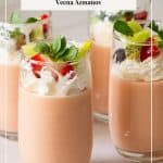 Pinterest image for making strawberry pudding.