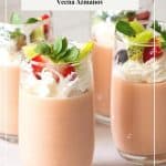 Pinterest image for strawberry pudding.