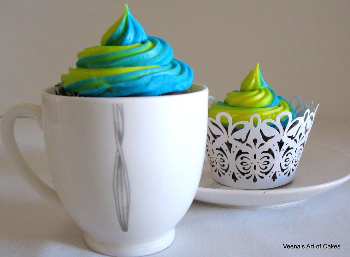 Cupcake inside a tea cup