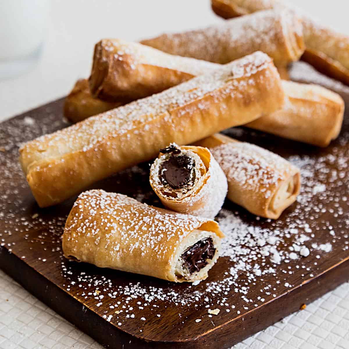 A hero shot of chocolate cigars.
