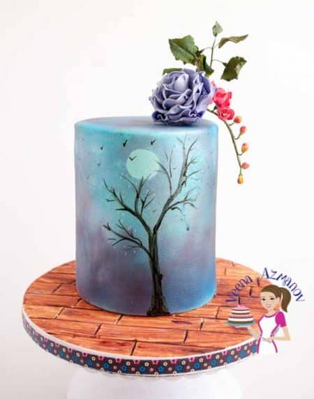 Purple Sky  75th Birthday Cake (13)
