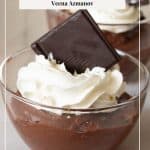 Pinterest image for chocolate pudding recipe.