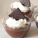 Chocolate pudding in a glass cups.